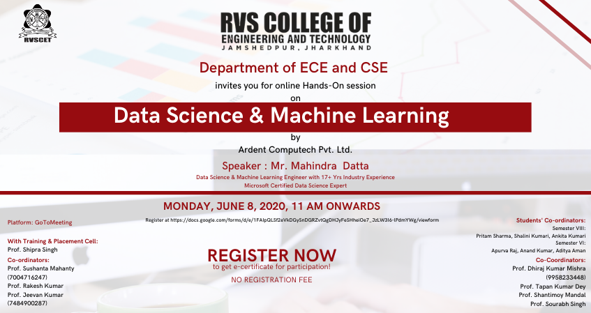 Webinar on Data Science and Machine Learning